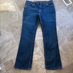 Cute baby wrangler Boot cut 13/14 X 34 western Blue dark wash Jeans like new